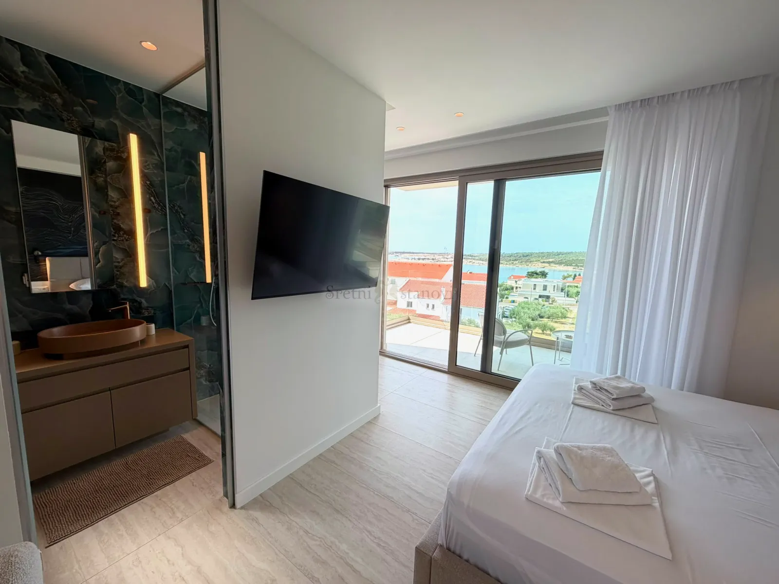 luksuzna kuća caska, pogled na more, bazen, sauna, otok pag - slika 18