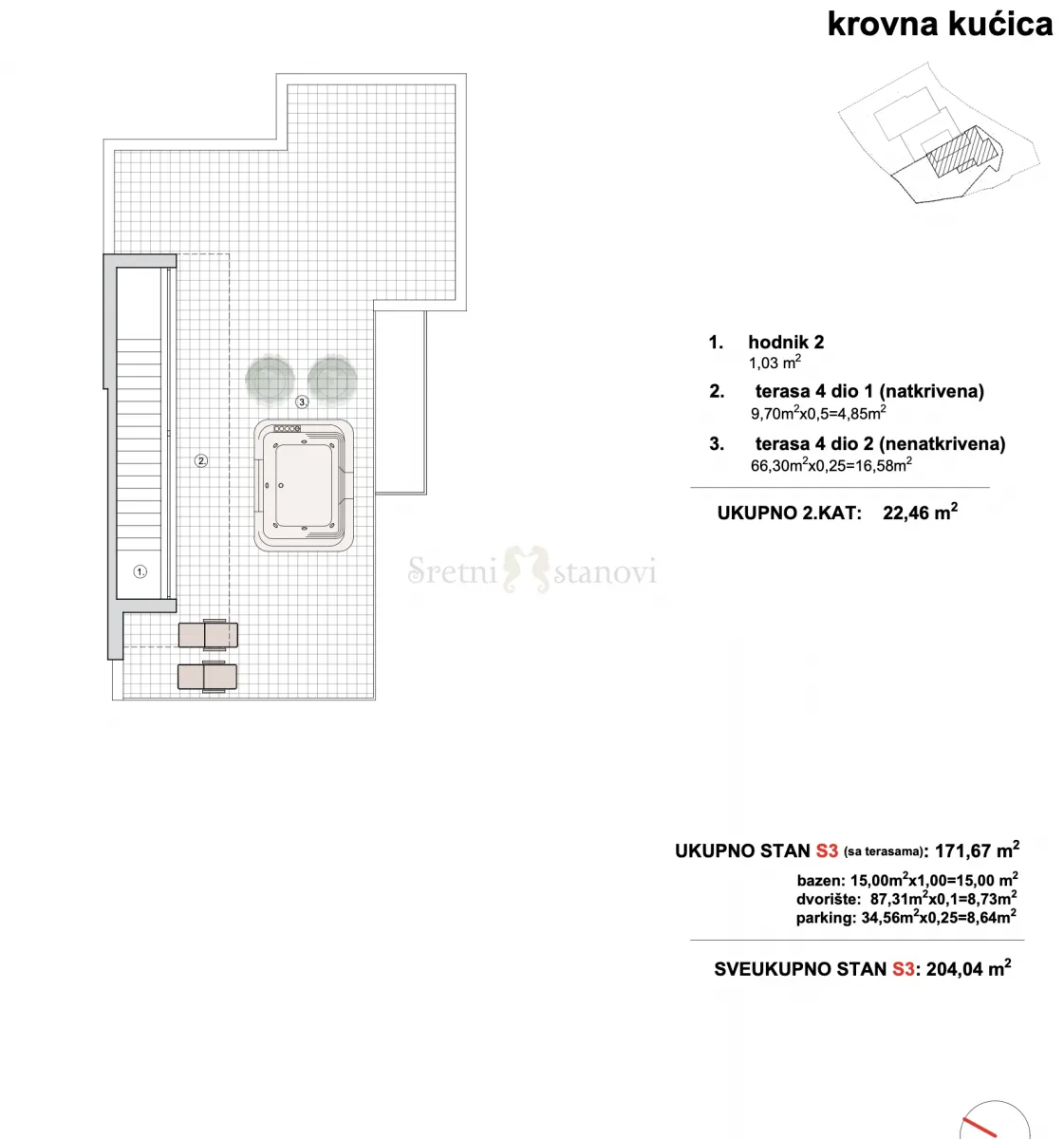luksuzna kuća vodice, bazen, jacuzzi, krovna terasa, 3s+db - slika 4