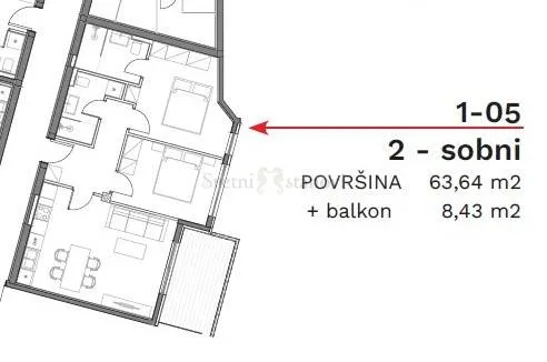stan umag, 2s+db, parking, spremište u cijeni (1-05) - slika 6