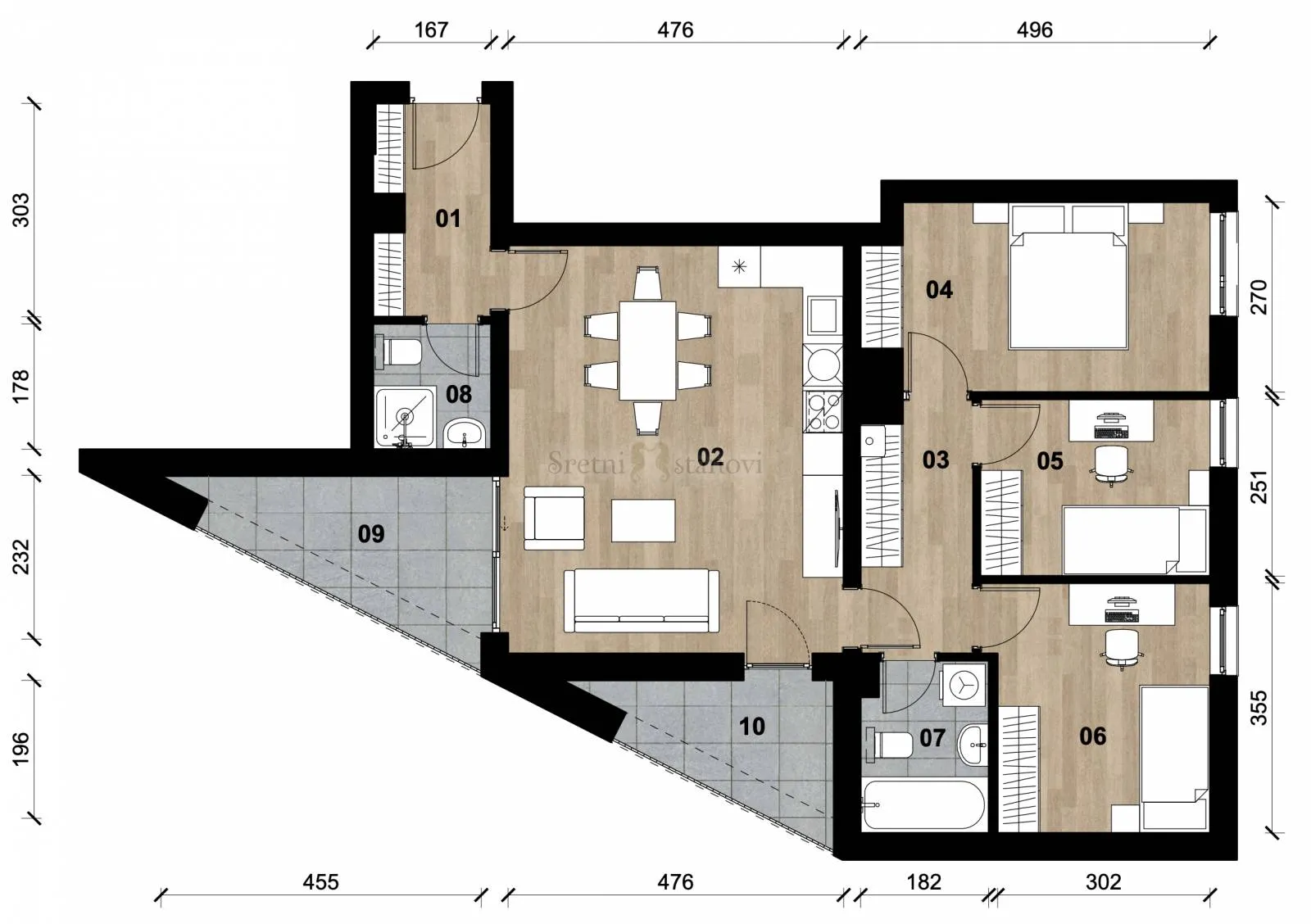 stan novogradnja stenjevec, zagreb, 3s+db, penthouse, donje vrapče - slika 2