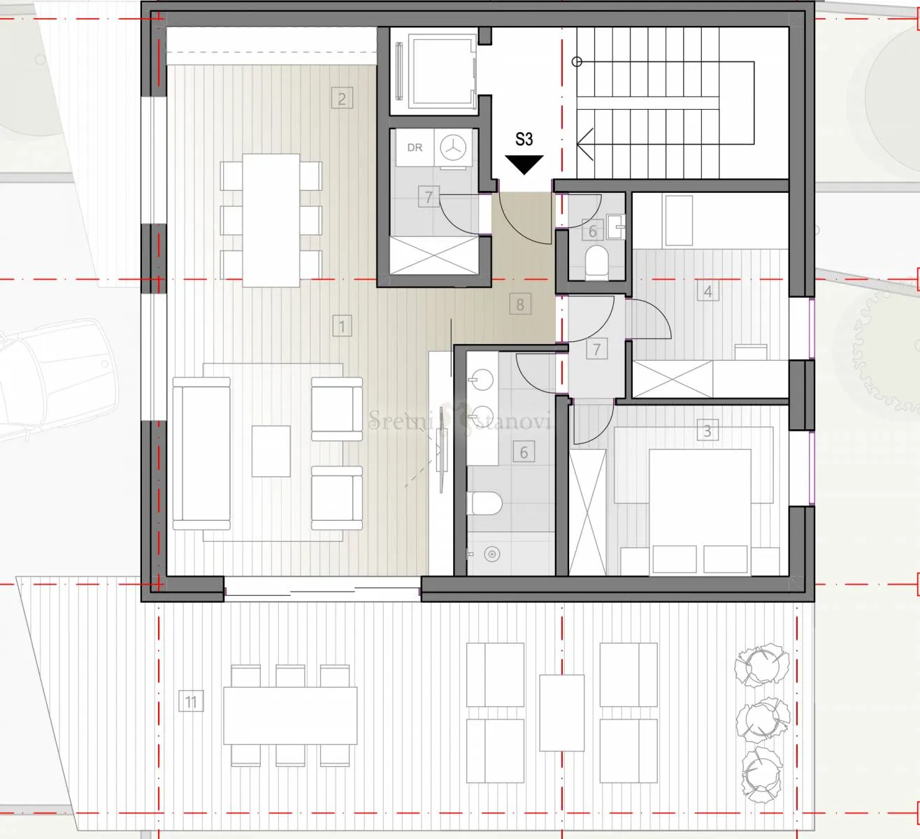 penthouse novogradnja bukovac, 2s+db, 2 parking mjesta - slika 3