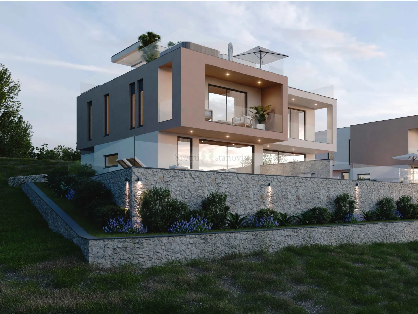 luksuzna kuća vodice, bazen, krovna terasa, 4s+db - slika 8