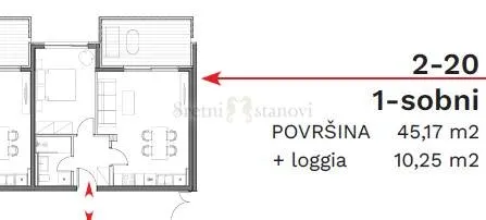 stan umag, 1s+db, parking, spremište u cijeni (2-20) - slika 6
