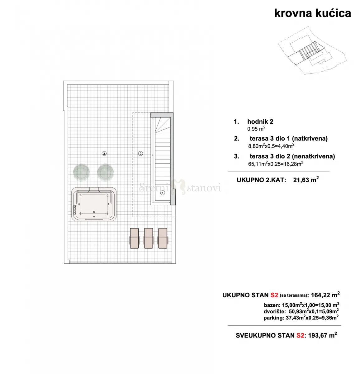 luksuzna kuća vodice, bazen, jacuzzi, krovna terasa, 3s+db - slika 4