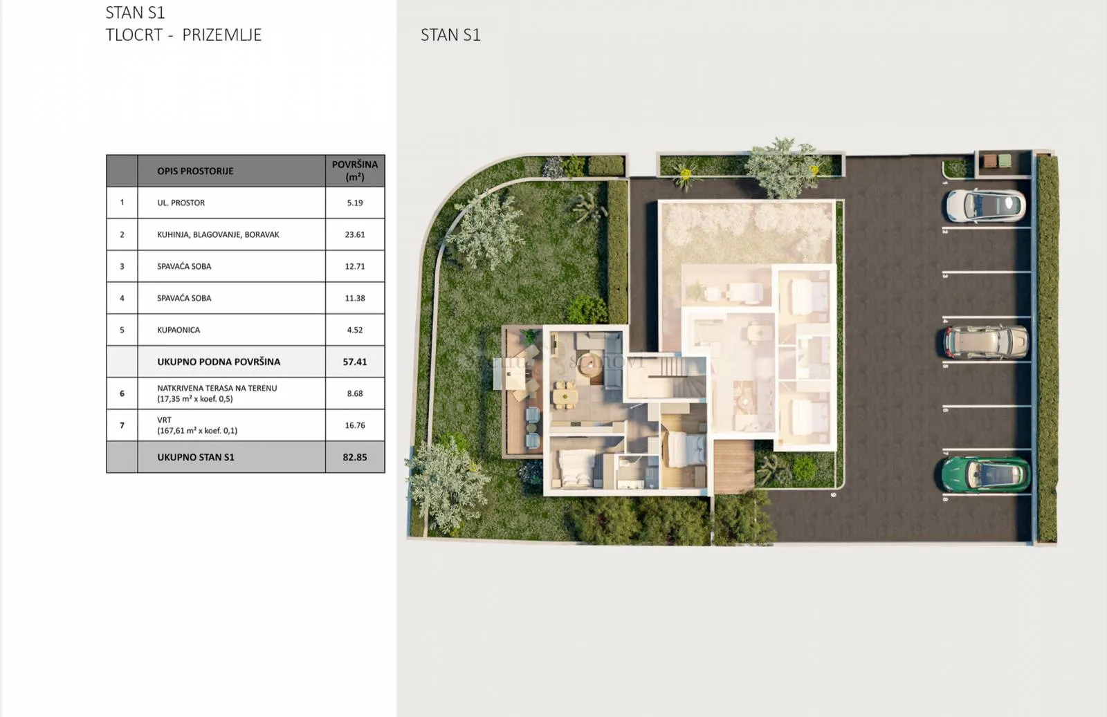 stan apartman novalja, 2s+db, vrt, parking, spremište - slika 2