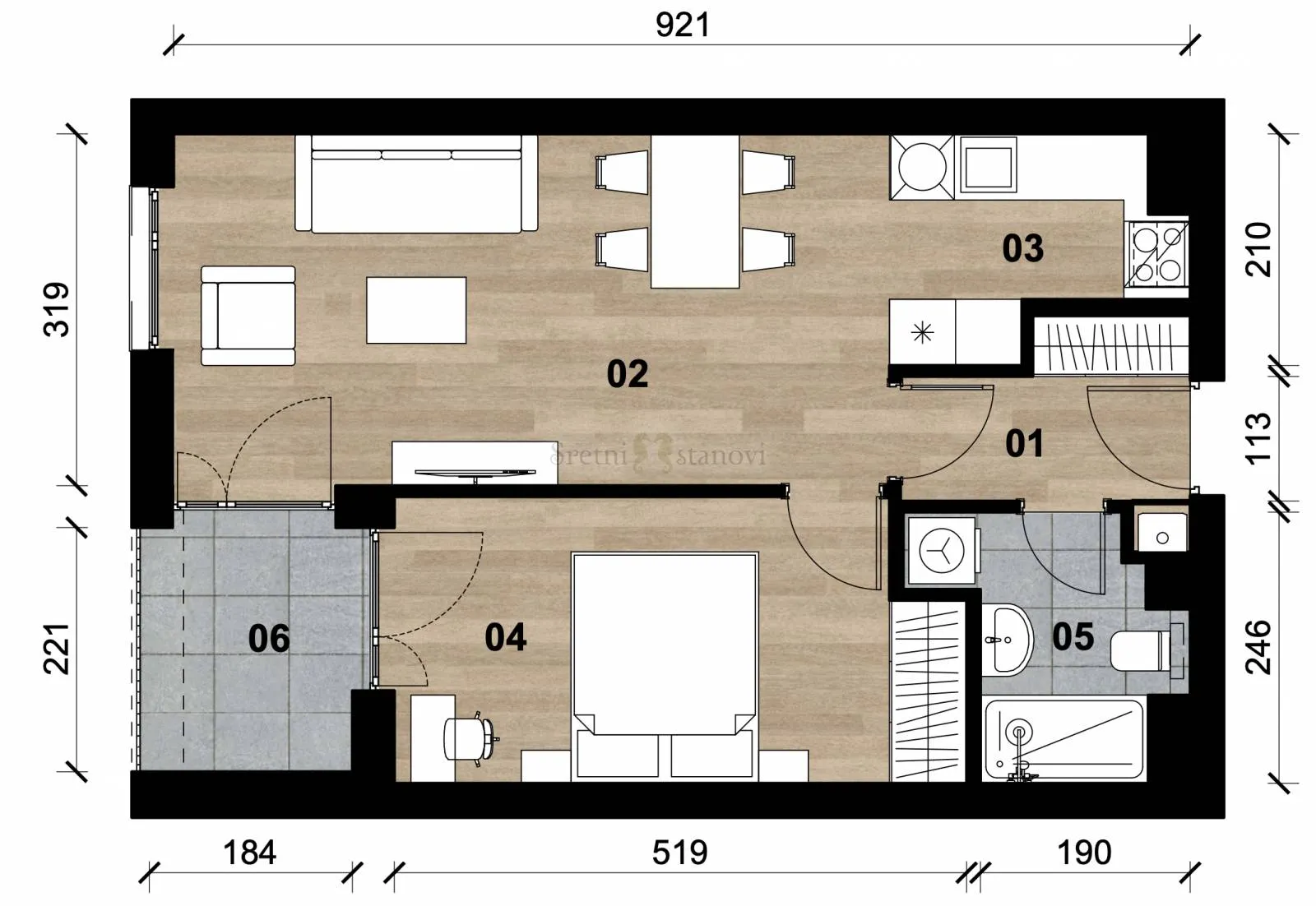stan novogradnja stenjevec, zagreb, 1s+db, penthouse, donje vrapče - slika 2