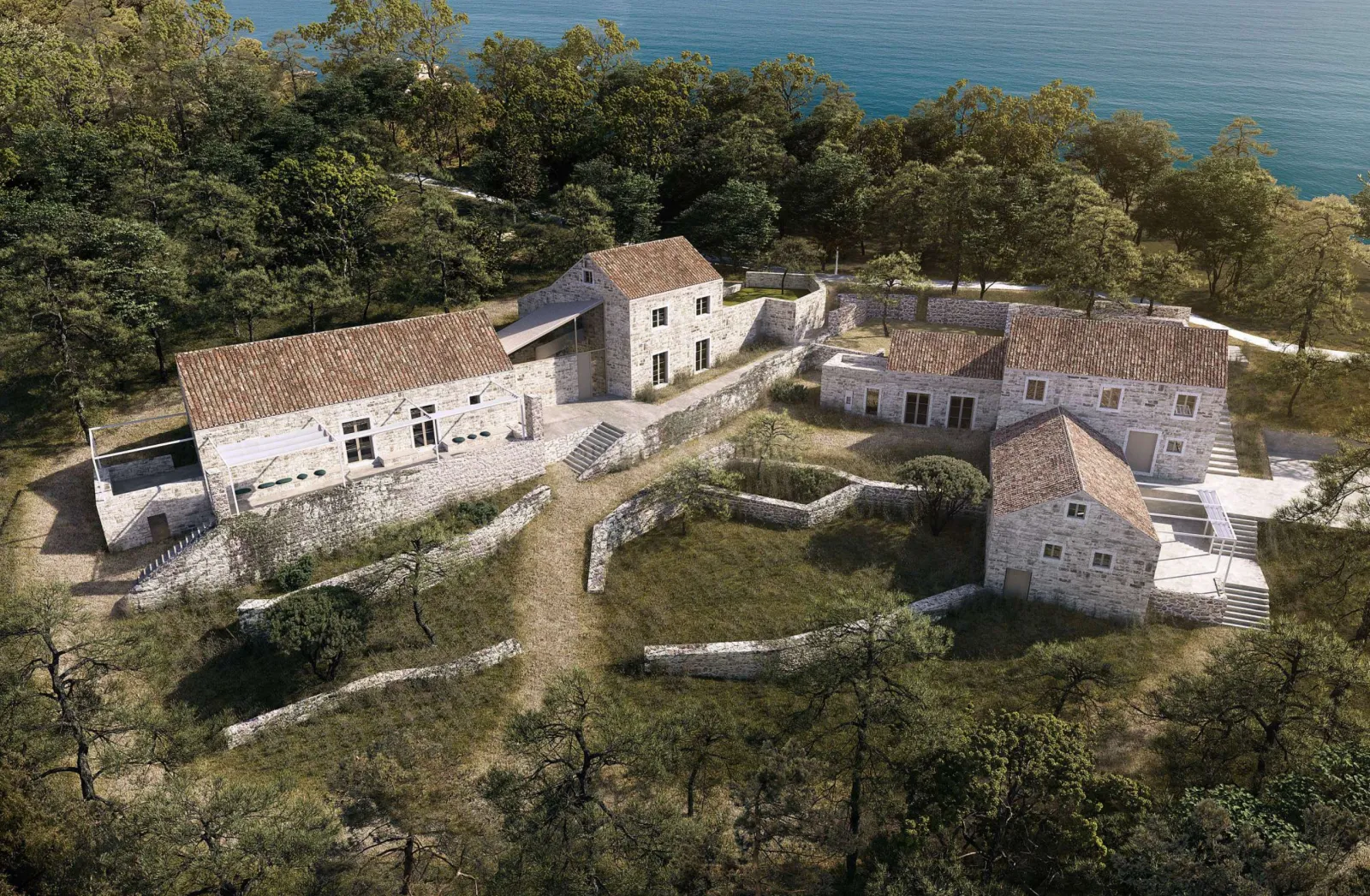 Teren 1. red do mora zemljište otok Šipan s projektom 54608m2, Suđurađ - Šipanska Luka, Dubrovnik