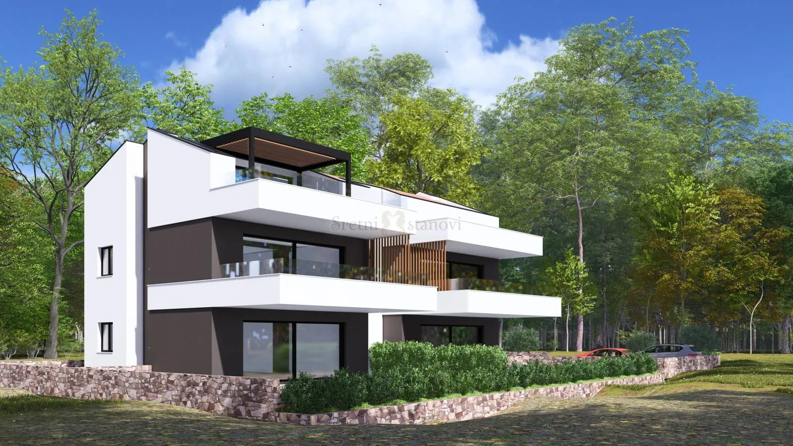 građevinsko zemljište s projektom za 5 stanova, caska, novalja - slika 3