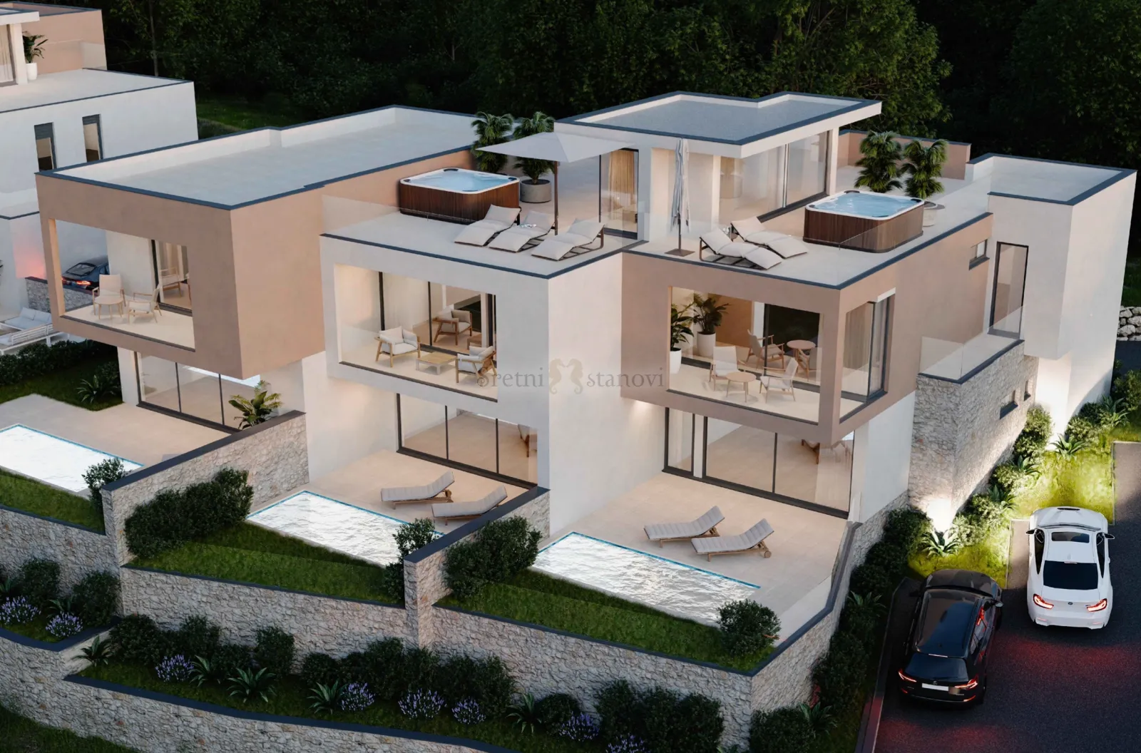 luksuzna kuća vodice, bazen, jacuzzi, krovna terasa, 3s+db - slika 6