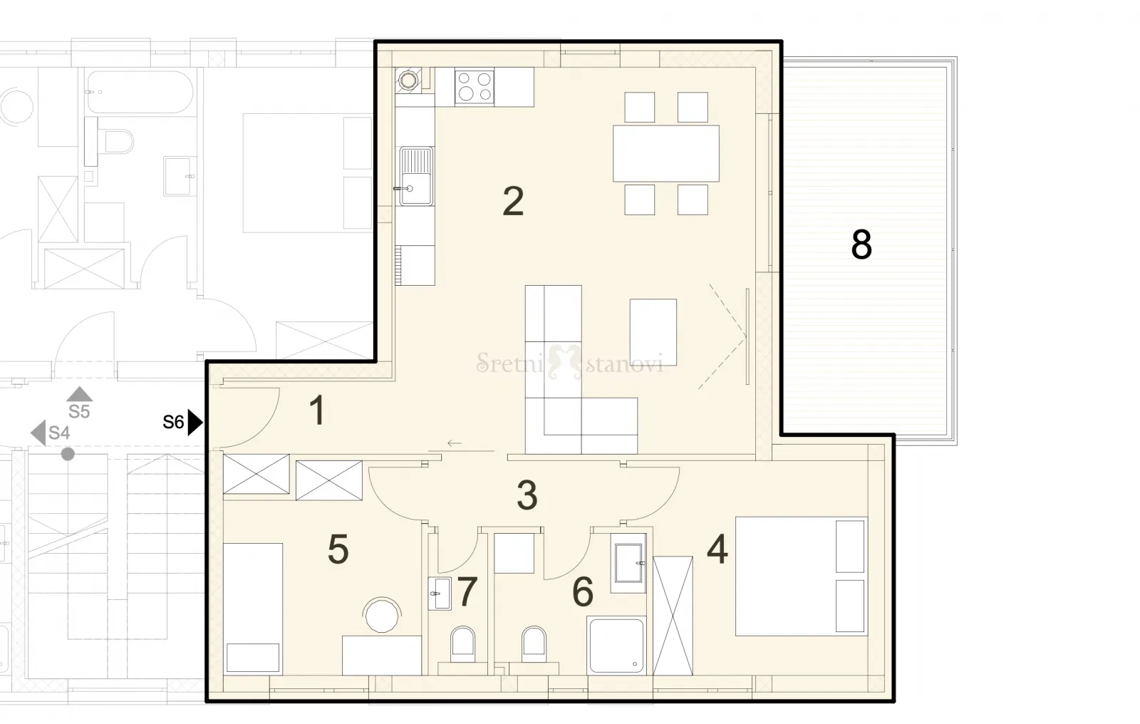 stan apartman mandre, 2s+db, blizina mora, otok pag, novogradnja - slika 2