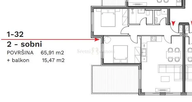 stan umag, 2s+db, parking, spremište u cijeni (1-32) - slika 6