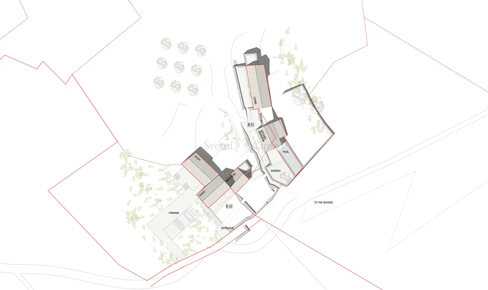 teren 1. red do mora zemljište otok šipan s projektom 54608m2, suđurađ - slika 7