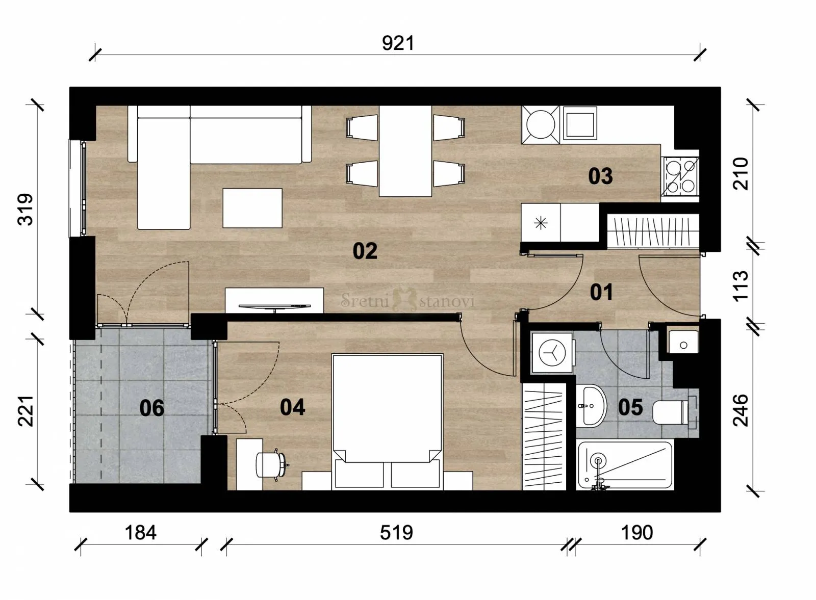 stan novogradnja stenjevec, zagreb, 1s+db, penthouse, donje vrapče - slika 2