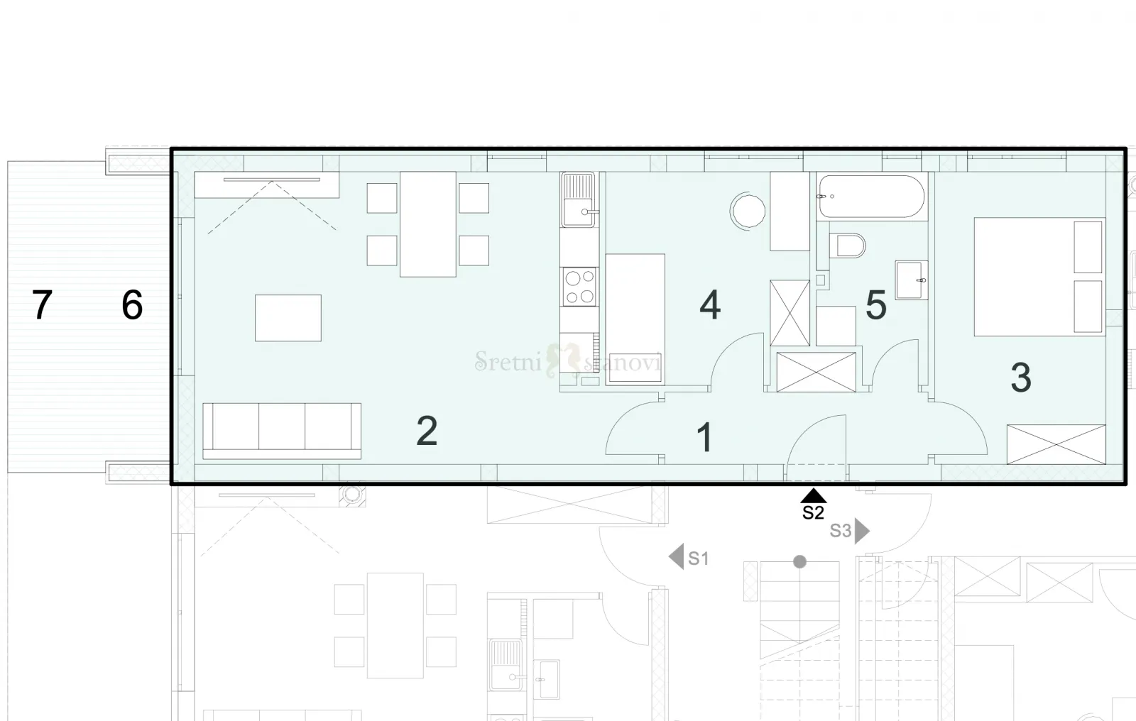 stan apartman mandre, 2s+db, blizina mora, otok pag, novogradnja - slika 2