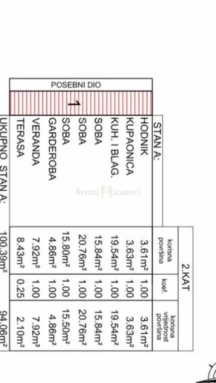 zamet, stan 100 m2, 3 s+db, s terasom - slika 17