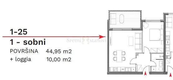 stan umag, 1s+db, parking, spremište u cijeni (1-25) - slika 6