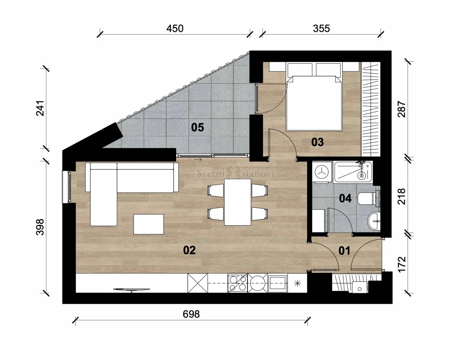 stan novogradnja stenjevec, zagreb, 1s+db, penthouse, donje vrapče - slika 2