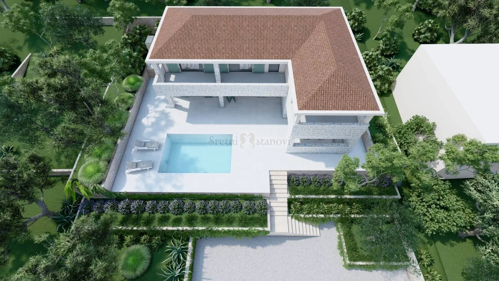 luksuzna kuća, pogled na more, bazen stara novalja, otok pag - slika 2