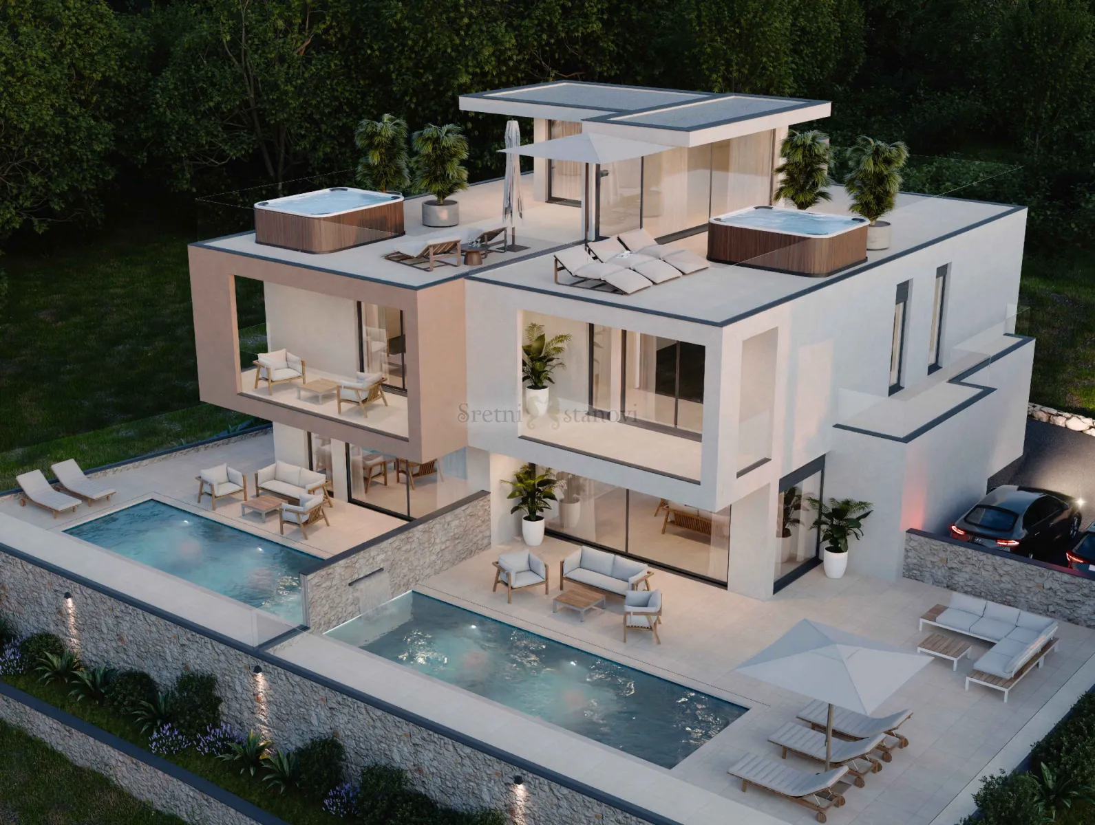 luksuzna kuća vodice, bazen, krovna terasa, 4s+db - slika 6
