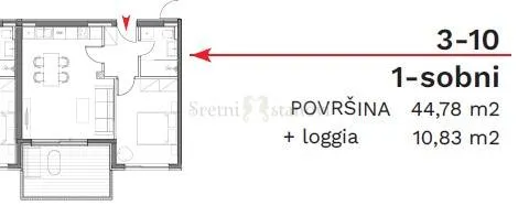 stan umag, 1s+db, parking, spremište u cijeni (3-10) - slika 6