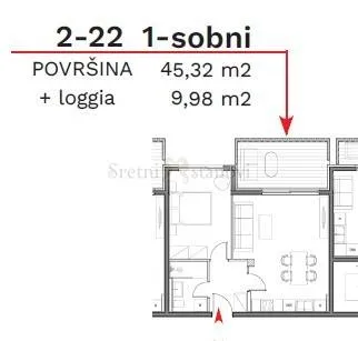 stan umag, 1s+db, parking, spremište u cijeni (2-22) - slika 6