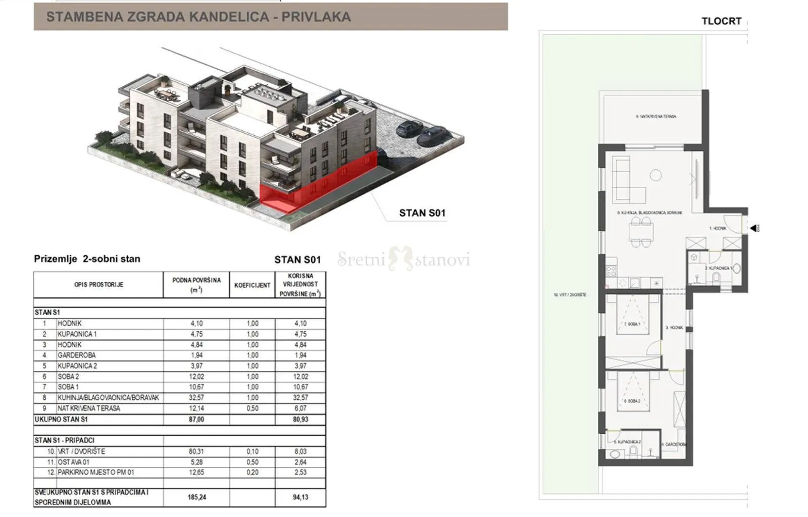 stan privlaka, 2s+db, prizemlje s vrtom, top lokacija - slika 6