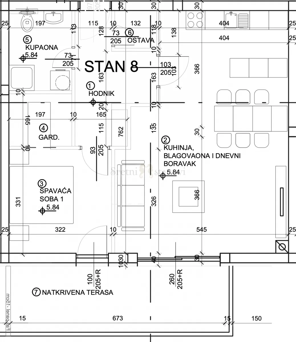 Stan novogradnja Rešetari, 1S+DB, pogled na more - Kastav