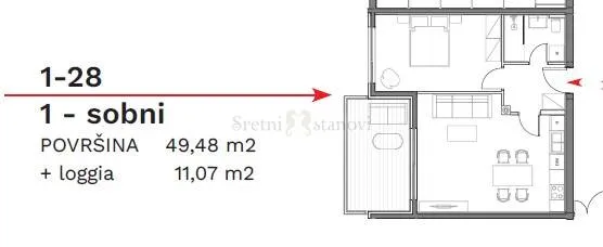 stan umag, 1s+db, parking, spremište u cijeni (1-28) - slika 6