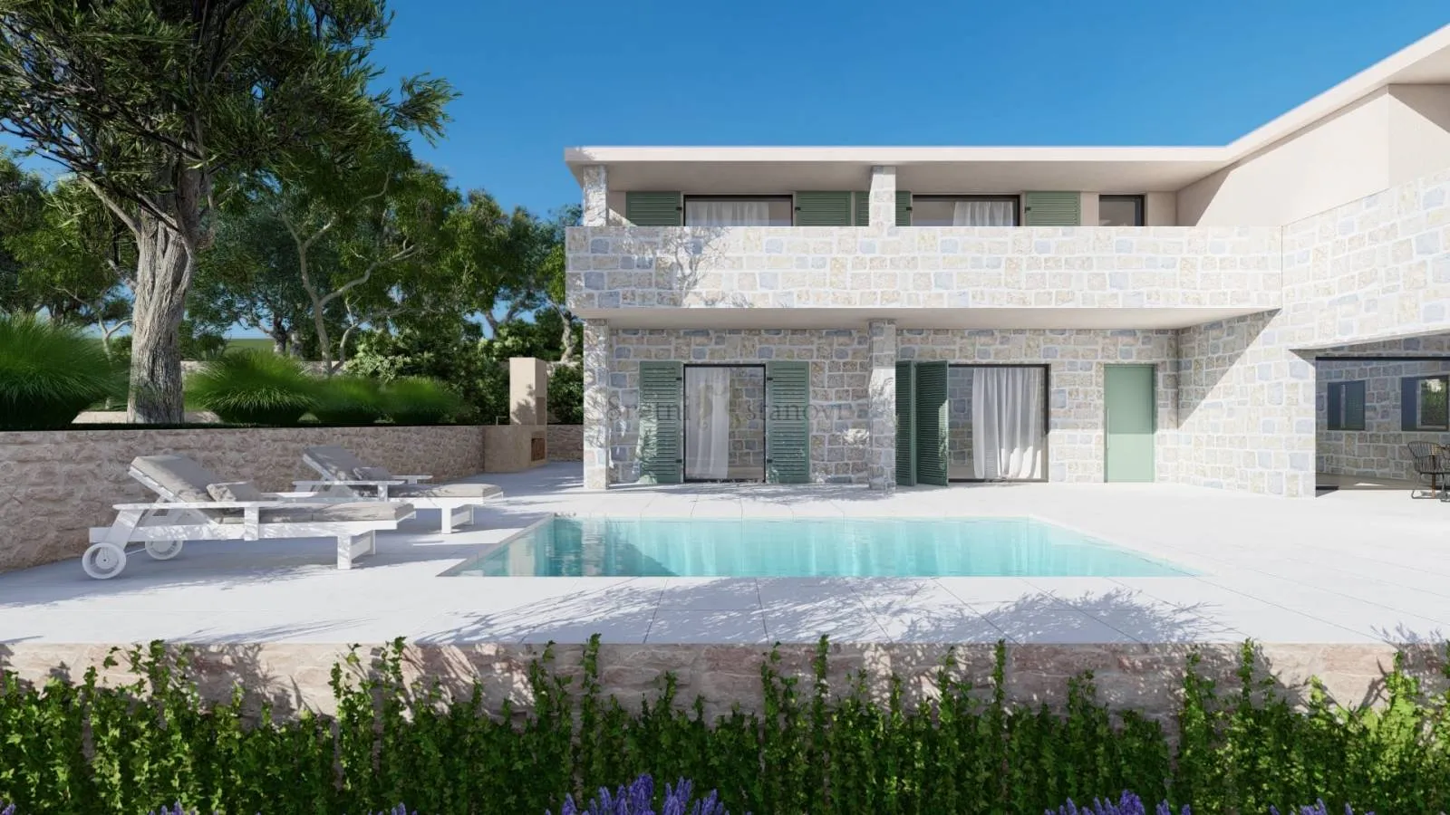 luksuzna kuća, pogled na more, bazen stara novalja, otok pag - slika 4