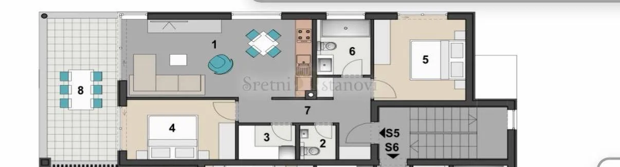 stan mandre,otok pag, penthouse sa panoramskim pogledom,s5,2s+db - slika 5