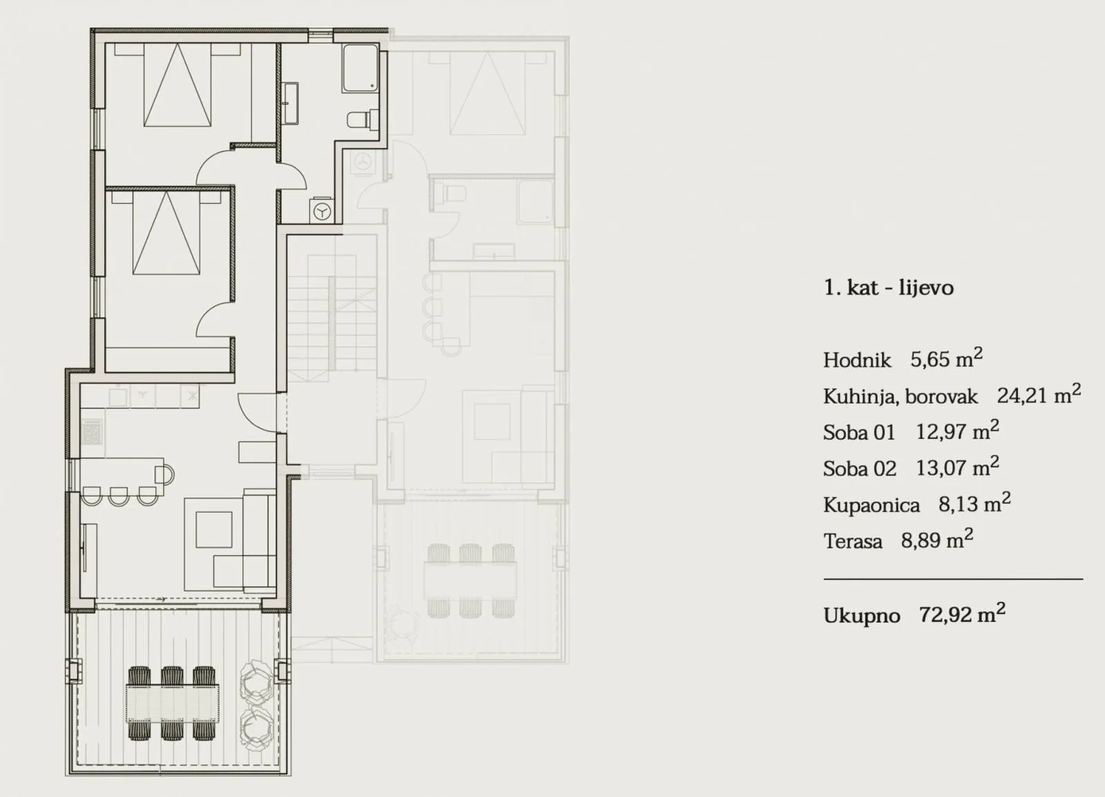 stan apartman stara novalja, otok pag, blizina mora, 2s+db - slika 2
