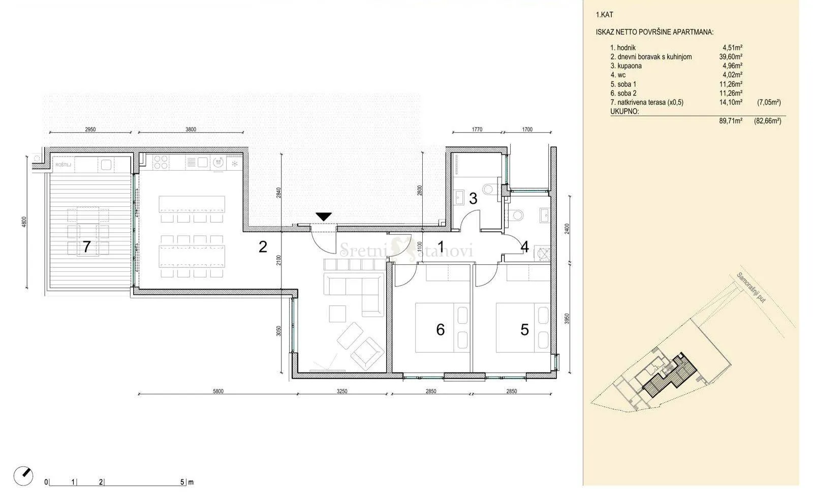 apartman novalja, a1,2s+db,1. kat, top lokacija, novogradnja - slika 7