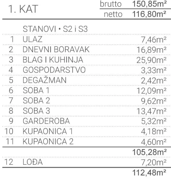 stan: osijek, donji grad, 116.80m2 +2 parkinga, 1.kat, uskoro useljivo - slika 20