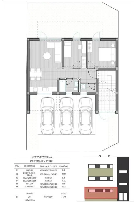 stan: osijek, jug ii, 57.40 m2, prizemlje + vrt, novogradnja (prodaja) - slika 8