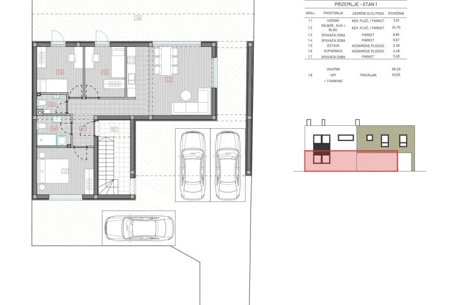stan: osijek, jug ii, 77.15 m2, prizemlje + vrt, novogradnja (prodaja) - slika 9