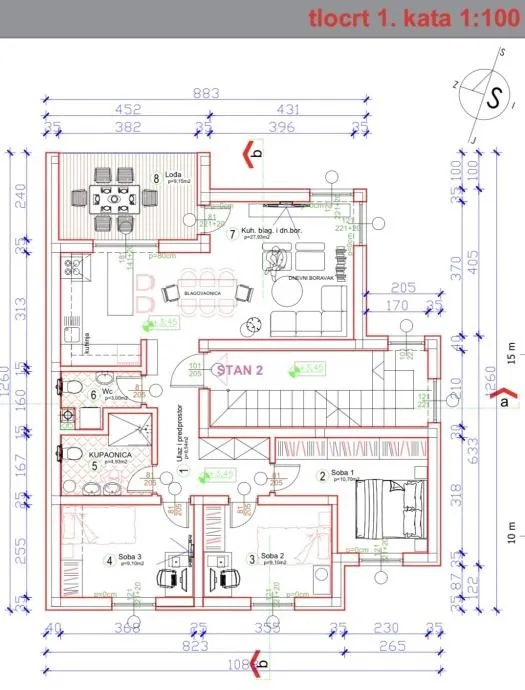 stan: osijek, vatrogasno naselje, 80.45 m2, 1.kat, novogradnja (prodaj - slika 24