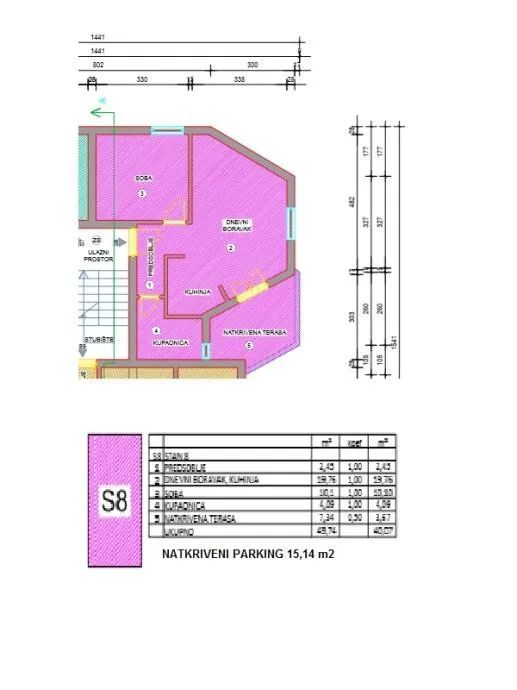 pakoštane, dvosobni apartman 44 m2 na 1. katu, 400 metara od mora - slika 11
