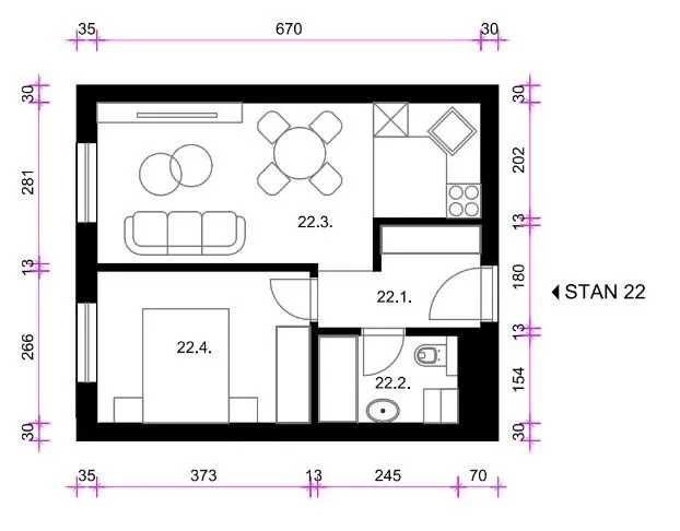 prodaja - dvosobni stan: čulinečka (resnik), 35.39 m2, novogradnja - slika 10