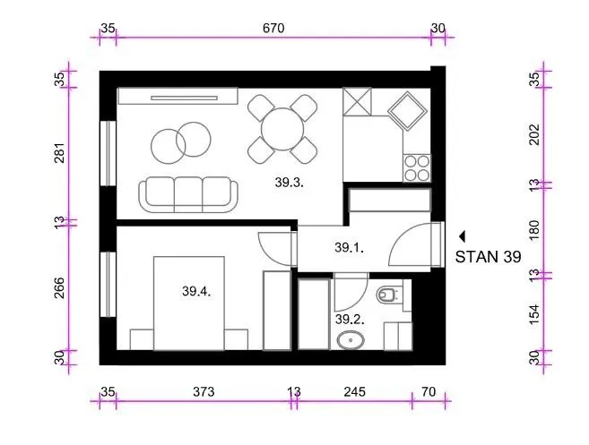 prodaja - dvosobni stan: čulinečka (resnik), 35.39 m2, novogradnja - slika 10