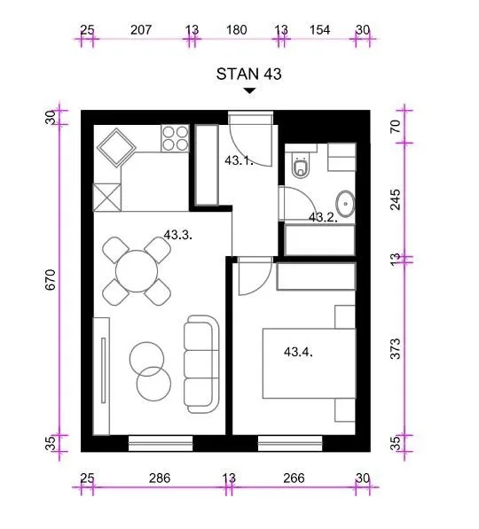 prodaja - dvosobni stan: čulinečka (resnik), 35.73 m2, novogradnja - slika 12