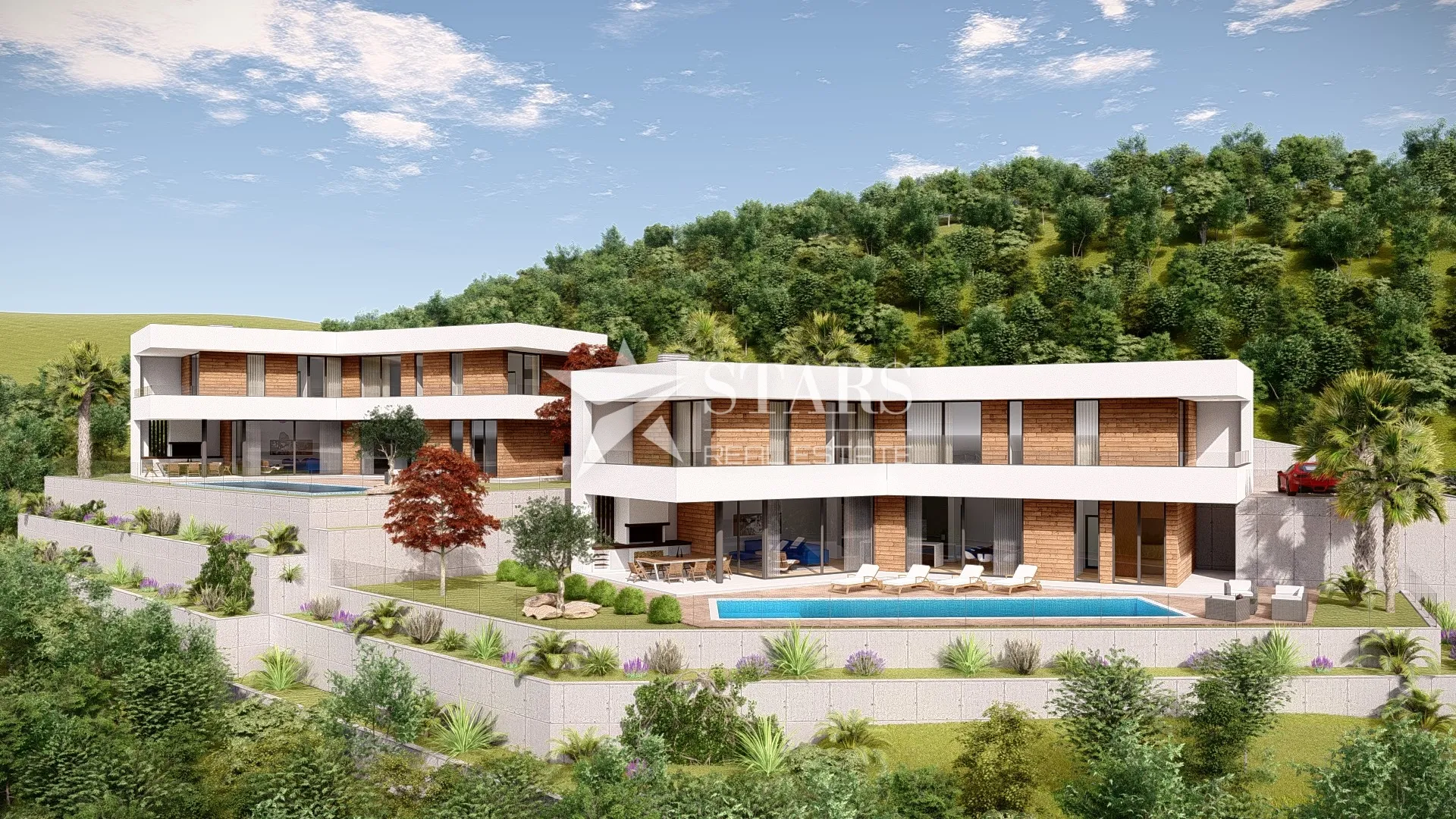 Opatija, Mošćenička Draga građevinski teren 957 m² s projektom za vilu - Sučići, Mošćenička Draga