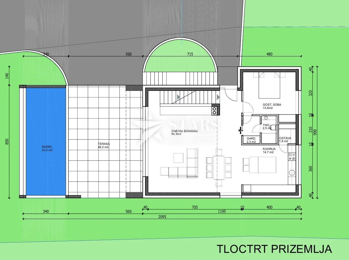 kraljevica, bakarac, zemljište 1570m2 s idejnim projektom - slika 10