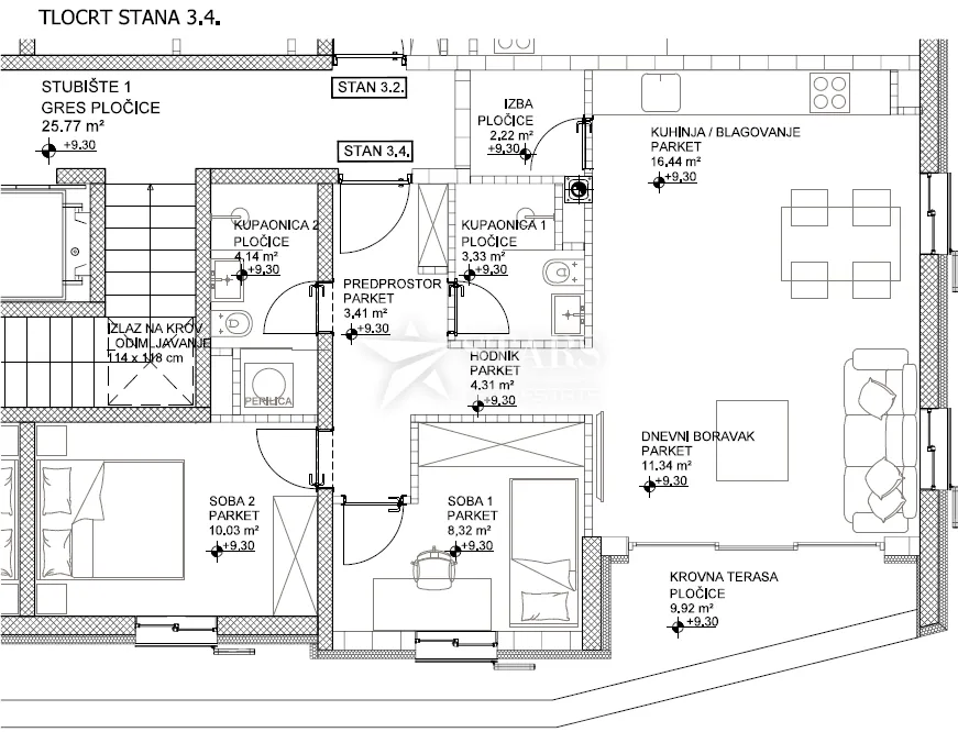 otok cres, grad cres –2s+db, 3.kat, vrhunska novogradnja u strogom centru, 50 m od mora - slika 2