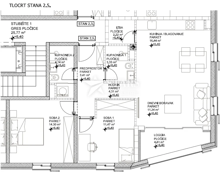 otok cres, grad cres –2s+db, 2.kat, vrhunska novogradnja u strogom centru, 50 m od mora - slika 4