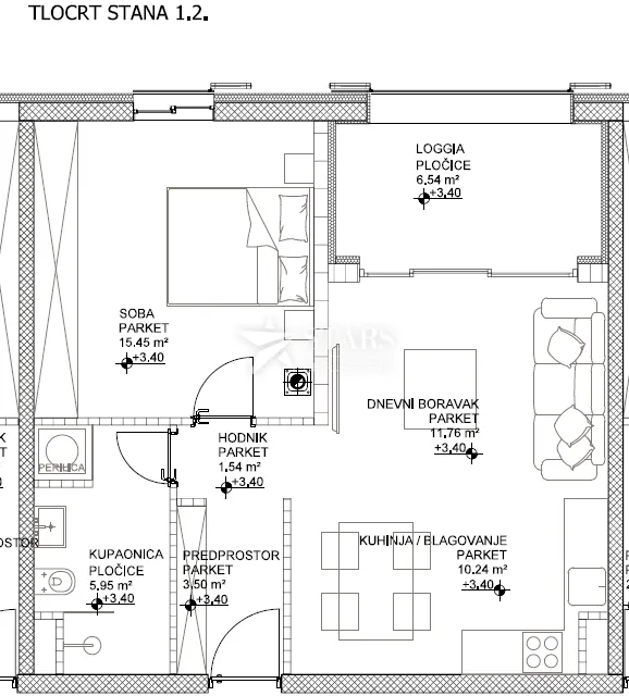 otok cres, grad cres –1s+db vrhunska novogradnja u strogom centru, 50 m od mora - slika 3