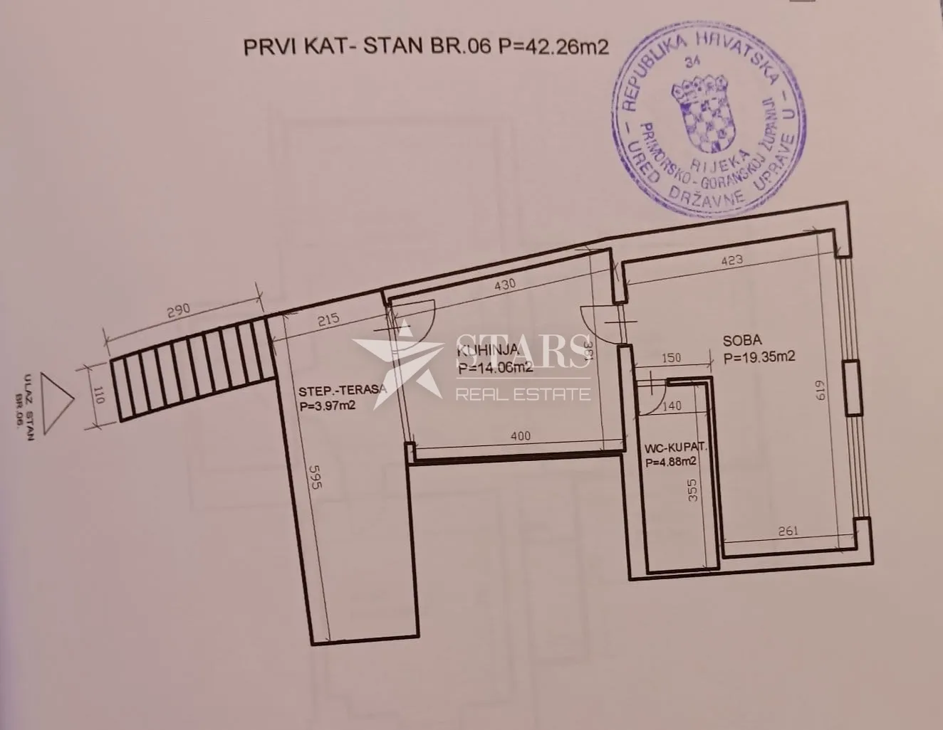 rijeka, trsat, stan 1s+db na 1. katu sa terasom - slika 10