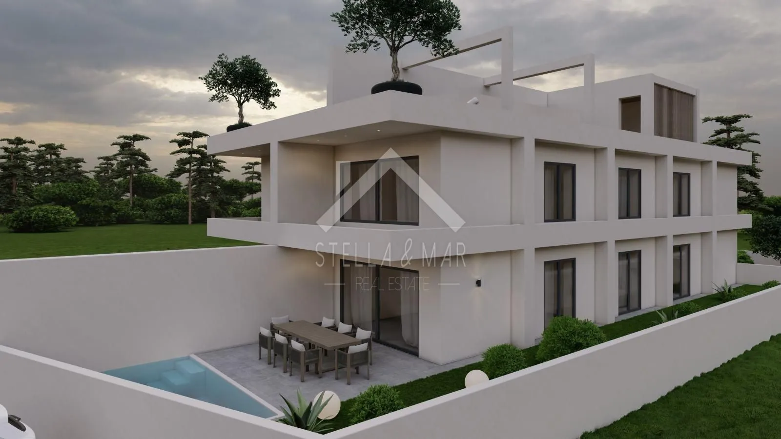 luksuzni apartman sa bazenom i vrtom prvi red do mora rtina, prizemlje ( ražanac) - slika 8
