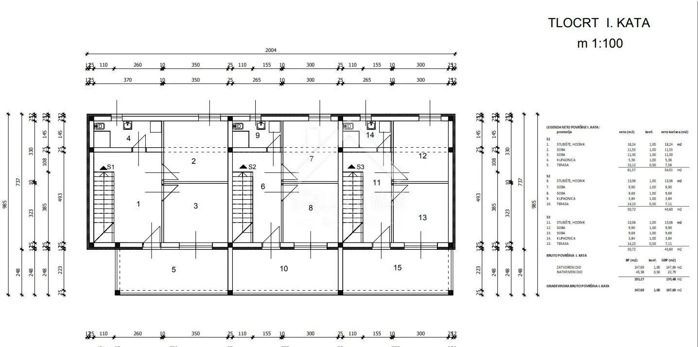 troetažni apartman sa velikim terasama - vir, centar - slika 7