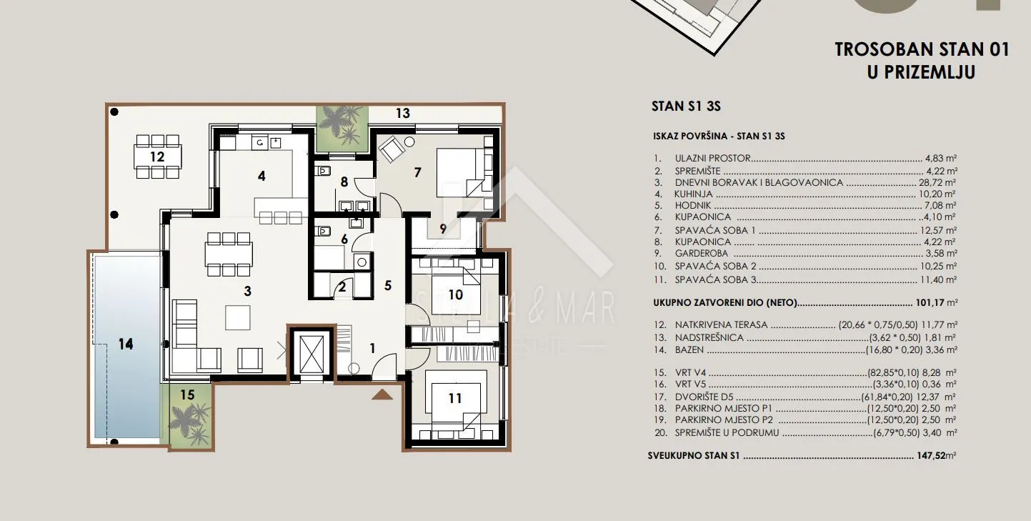 luksuzni apartman sa bazenom - vir - slika 3