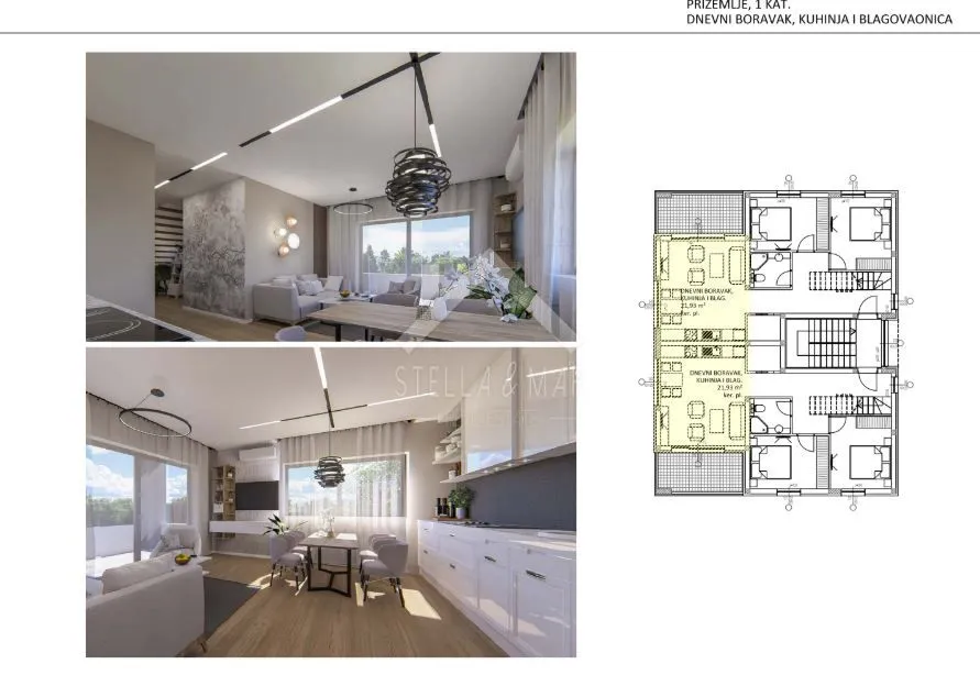 dvoetažan stan 140m2, 5 soba, u centru - vir, centar - slika 1